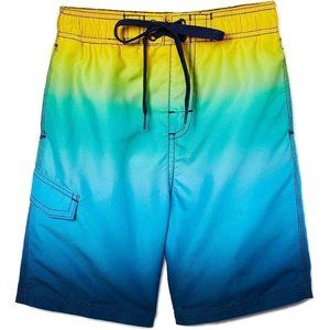 Kanu Surf Boys' Line Up Quick Dry UPF 50+Swim Trunk, Mirage Navy/Yellow 2T
